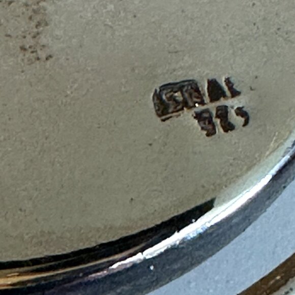 Reverse Painted Pendant, Sterling Silver, Vintage Israel 925 - Picture 7 of 9